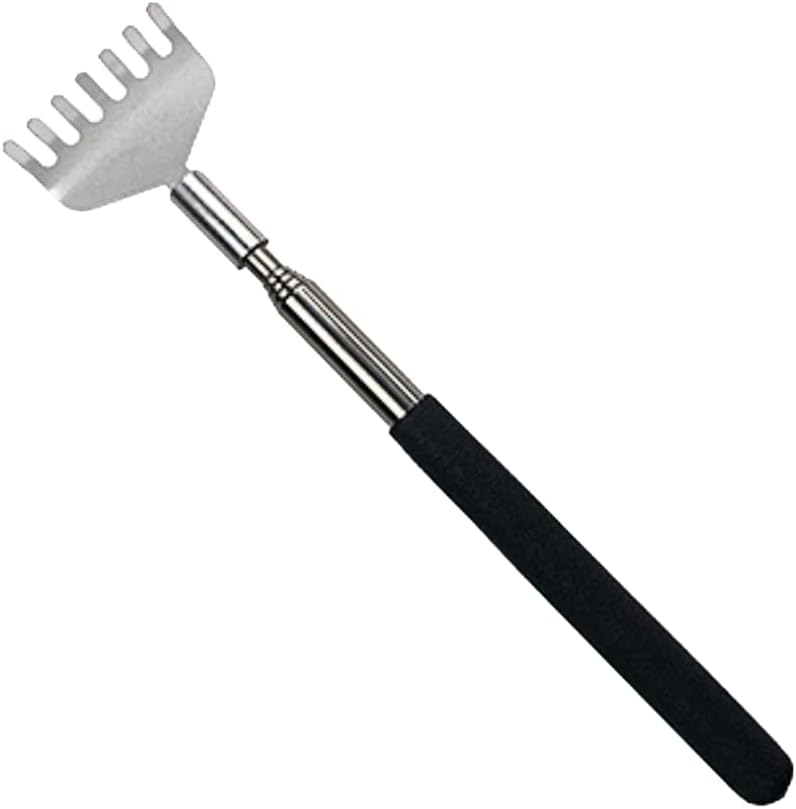 Sellerfoster Black Stainless Steel Back Scratcher ? Extendable Telescopic Itch Relief Tool | Durable, Portable & Comfortable Grip
