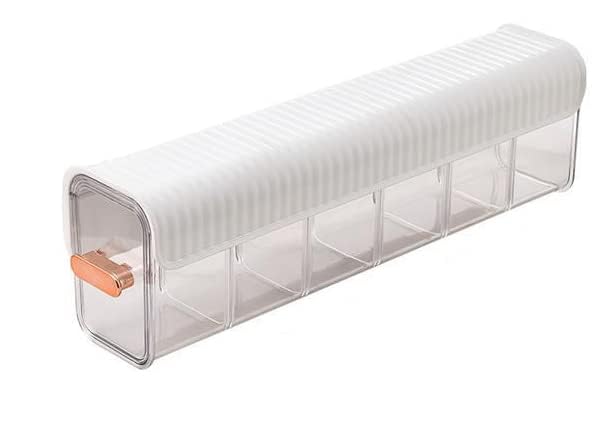 Sellerfoster 6 Slot Acrylic Socks Organizer ? Transparent Drawer Divider Tray for Socks, Underwear, Ties & Accessories Storage