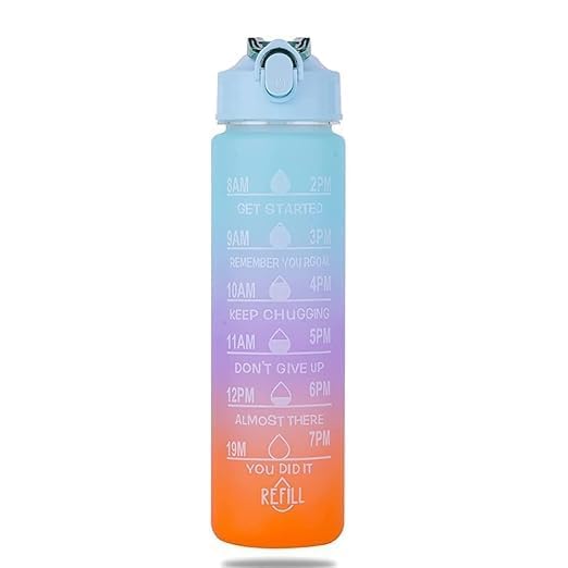 Sellerfoster 900 ml Motivational Water Bottle with Straw & Time Marker ? BPA-Free Reusable Hydration Bottle