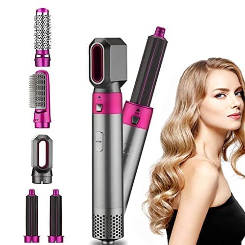 Sellerfoster  5 in 1 Multifunctional Hair Dryer Styling Tool, Detachable 5-in-1 Multi-Head Hot Air Comb, The Negative Ion Automatic Suction Hair Curler