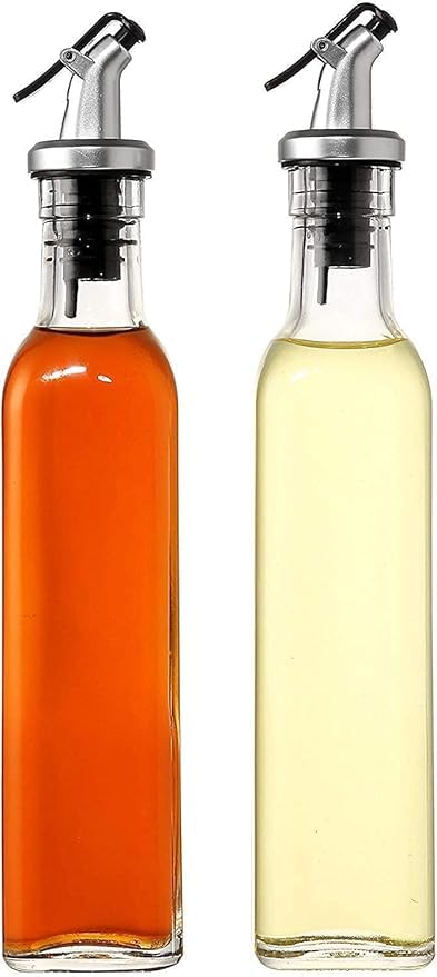 Sellerfoster 500 ml Oil Glass Bottle ? Clear Kitchen Oil Dispenser with Pour Spout | Leakproof, Durable & Easy Pour Design