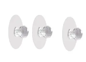 Sellerfoster 10 Pcs Diamond Suction Hooks ? Transparent Strong Hold Wall Suction Hooks for Bathroom, Kitchen & Home | Reusable, Waterproof & Easy Install