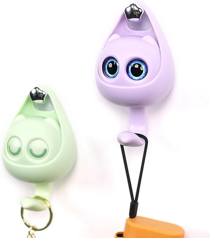 Sellerfoster Creative Blink Wink Eyed Cat Hook Interactive Amber Eyes Strong Viscose Hangable No Punching Hooks for Clothes, Scarf, Hat, Key, Towel, Bag for Wall Hanging Decorations Random Color