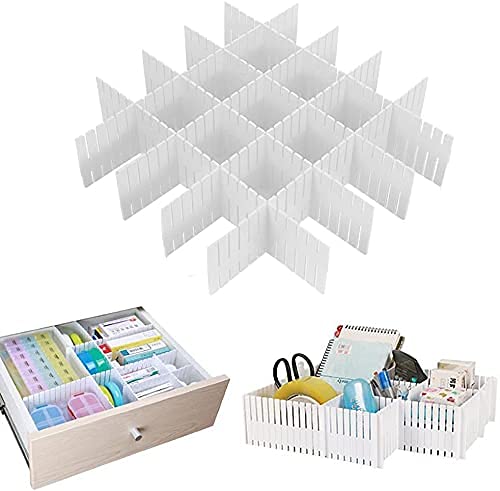 Sellerfoster Drawer Divider 8 Pcs Set ? Adjustable Drawer Organizer Strips for Clothes, Socks, Kitchen Tools & Office Storage