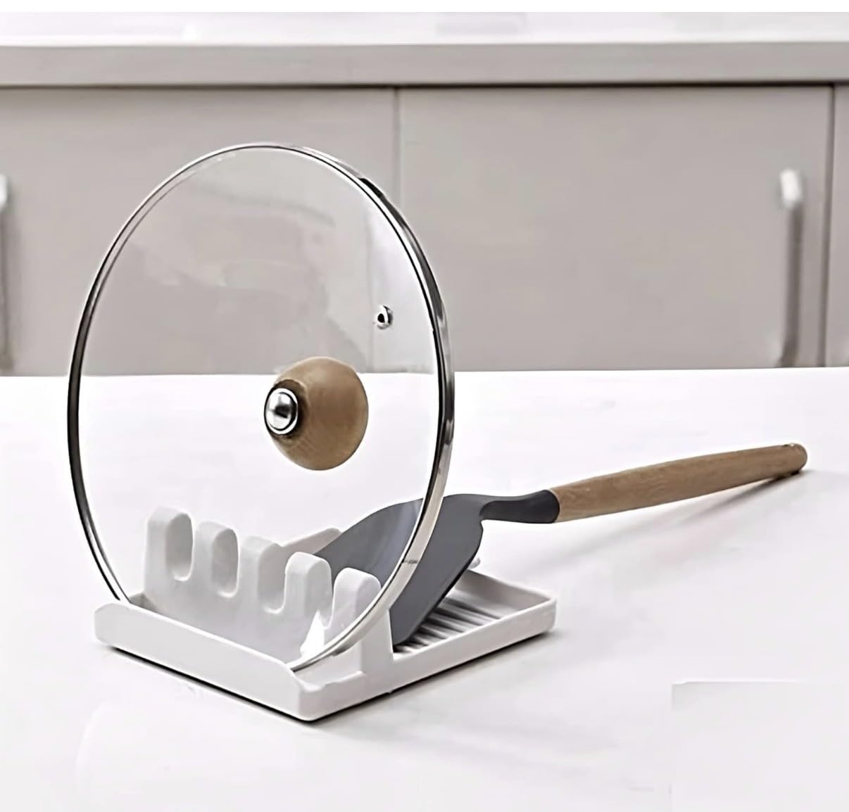 Sellerfoster Plastic Oil Spill Spoon Resting Tray ? Kitchen Spoon Holder & Drip Tray for Ladle, Spatula & Cooking Utensils