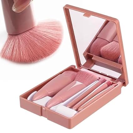 Sellerfoster 5 Pcs Makeup Brush Set ? Soft Bristle Cosmetic Brushes for Foundation, Powder, Blush & Eyeshadow | Smooth Application, Durable & Travel Friendly
