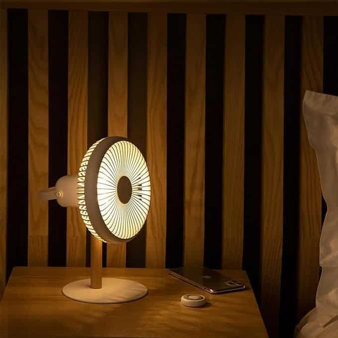 Sellerfoster  Cordless & Rechargeable 7 Inch Table Fan with Night Light | BLDC Fan with Up To 12 Hour Run Time | Portable Table Fan for Home, Office (Table Fan New)