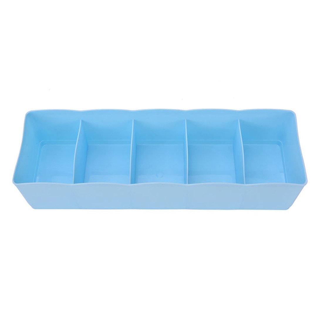 Sellerfoster 5 Grid Plastic Socks Organizer ? Multi-Compartment Drawer Divider for Socks, Underwear & Accessories | Durable, Space Saving & Easy Clean