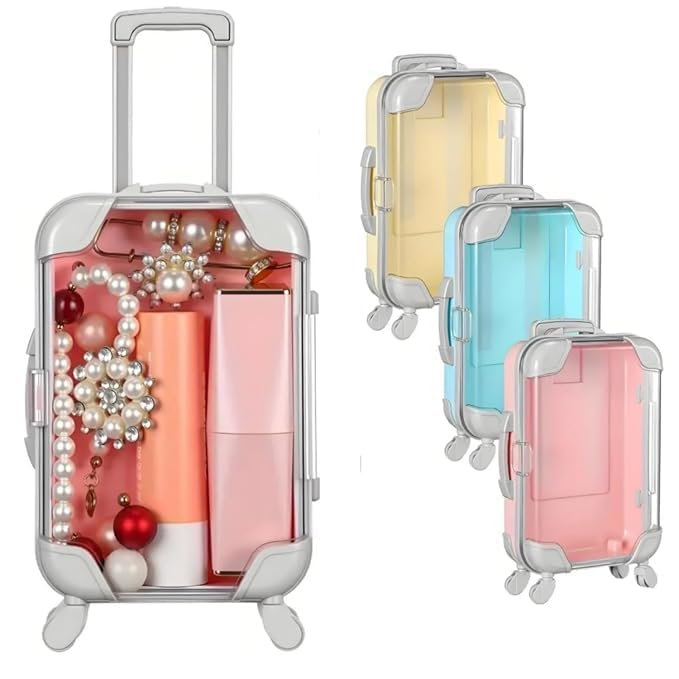 Sellerfoster Mini Suitcase Storage Box ? Travel-Style Multipurpose Gift Case for Candy, Jewelry, Lashes & Party Favors | Multicolor (Pack of 1)