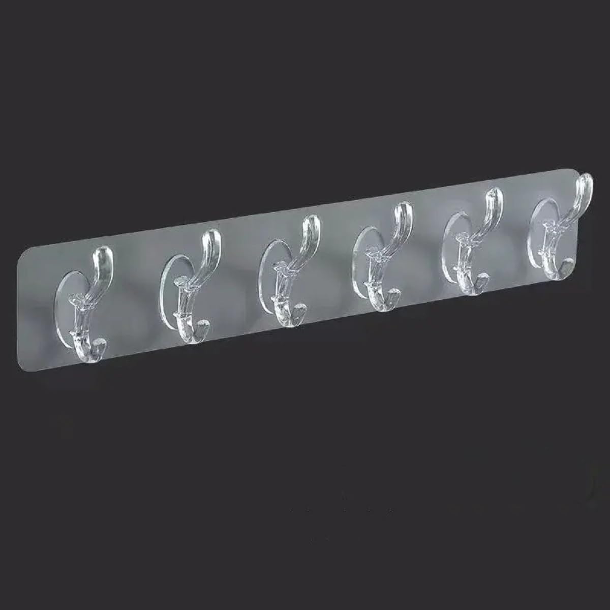Sellerfoster 6 Hook Sticker Plate ? Self Adhesive Wall Hook Rack for Kitchen, Bathroom & Home | Strong Hold, Waterproof & Easy Install