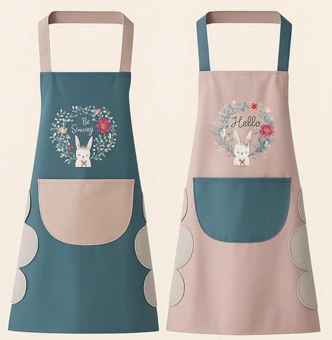Sellerfoster Pack of 1 Waterproof Kitchen Apron for Women with Built-in Hand Towel & Large Pocket | Adjustable, Comfortable & Stylish | Durable Cooking Apron for Home, Baking & BBQ (One Size Fits Most)