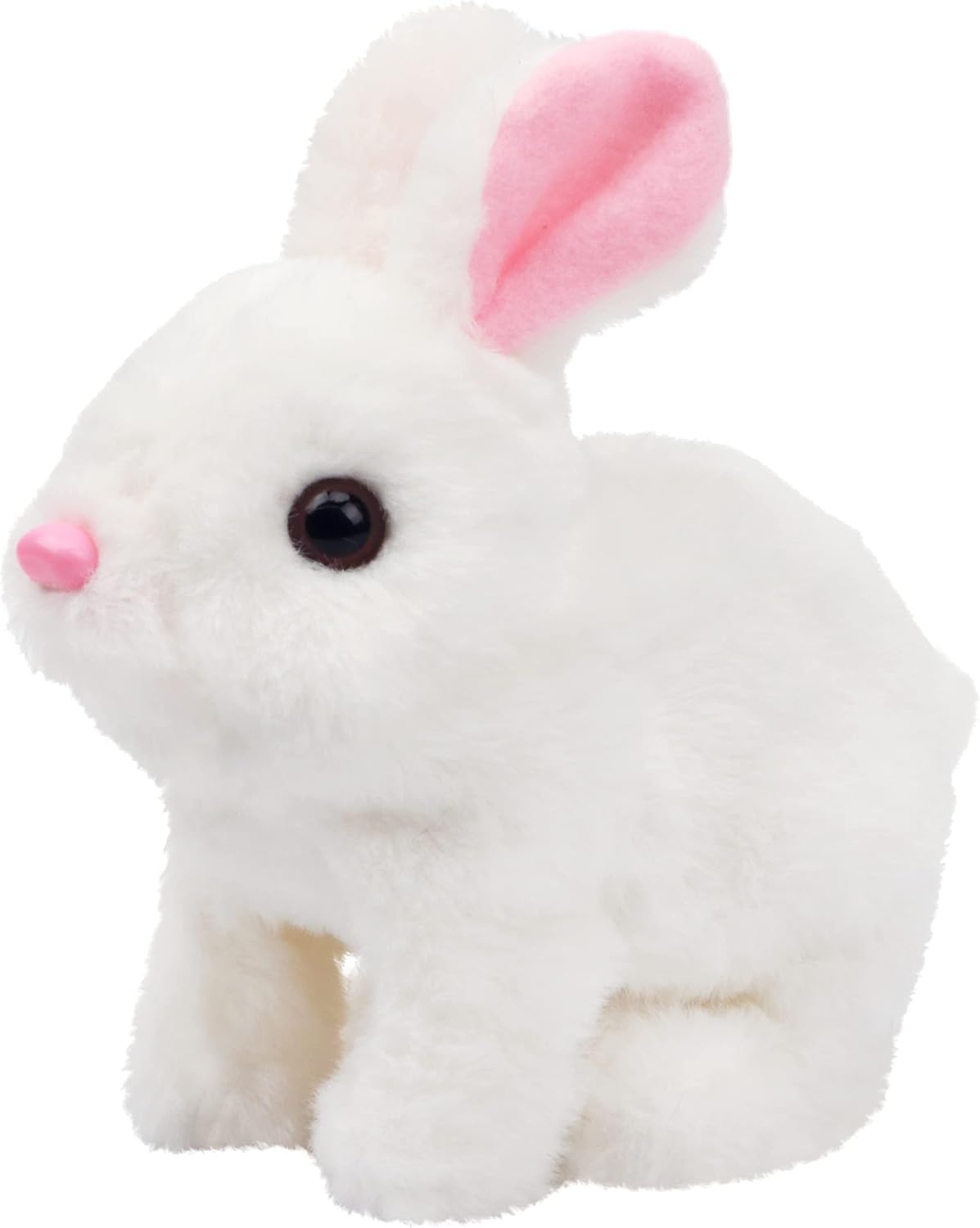 Sellerfoster Hopping Walking Bunny Toy with Sound ? Interactive Jumping Rabbit with Wiggling Ears & Moving Nose | Educational Toy for Kids (White)