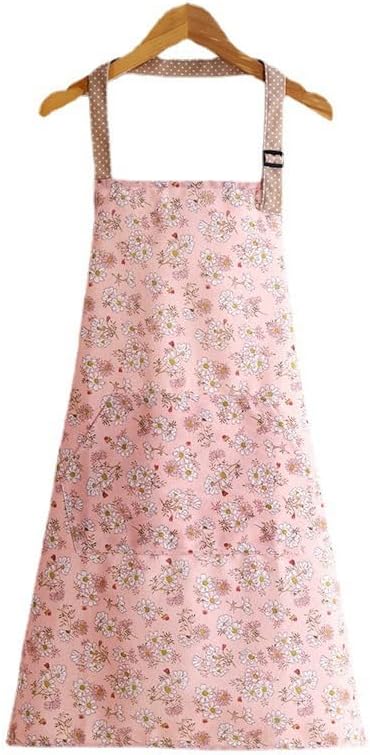 Sellerfoster Pink Floral Cotton Apron ? Adjustable Kitchen Cooking Apron with Pocket | Soft Fabric, Comfortable Fit & Stylish Design