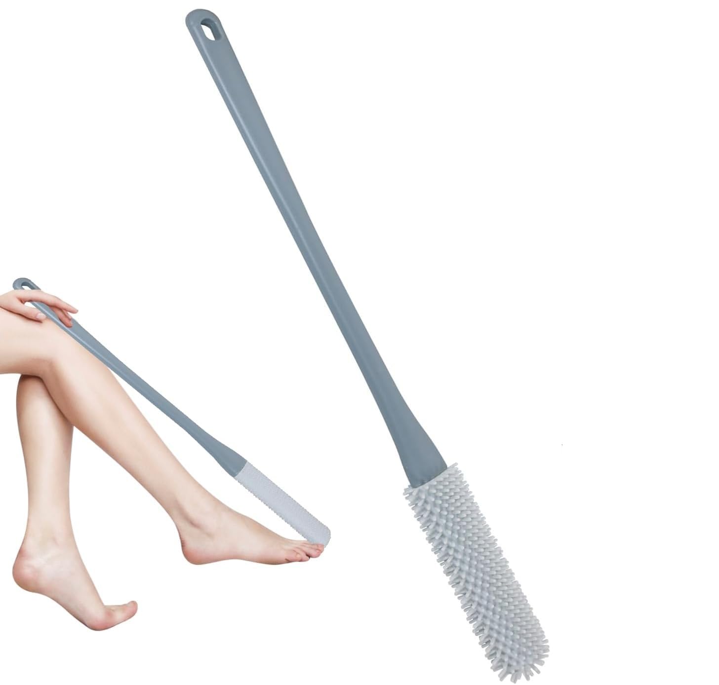 Sellerfoster Toe Cleaning Brush - Foot Scrubber With 15.7" Long Handle Silicone Foot Brush Soft Skin Exfoliation Lotion Applicator For Foot Seniors, Elderly, Men And Women | Foot Bath Brush