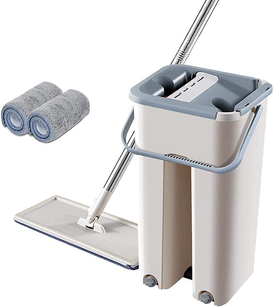 Sellerfoster Bucket Mop Set with Wringer ? Easy Spin Floor Cleaning Mop for Home