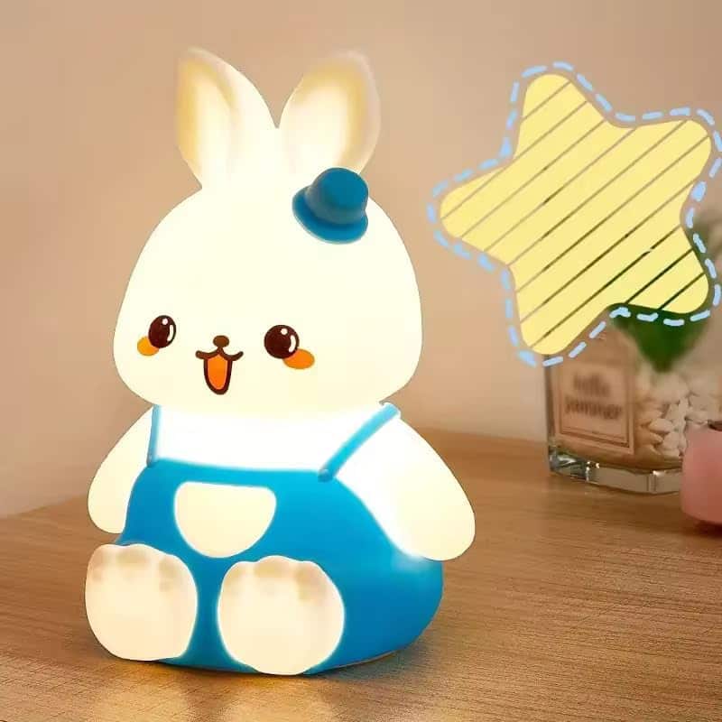 ZilotyTrendEasy Rabbit Patting Lamp, Cute Night Light for Kids and Baby, Bedside Lamp, Bedroom Gadget, Baby Sleep Light, USB Rechargeable, Silicone LED