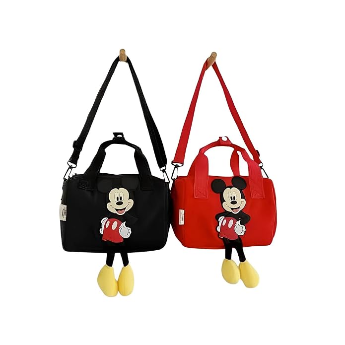 Sellerfoster Mickey Mouse sling Bag Travel Bag Cute Plush Toy Bag Multi Function Shoulder Cross-Body Bag for Girls (Ideal for kids 3 to 12 yrs)