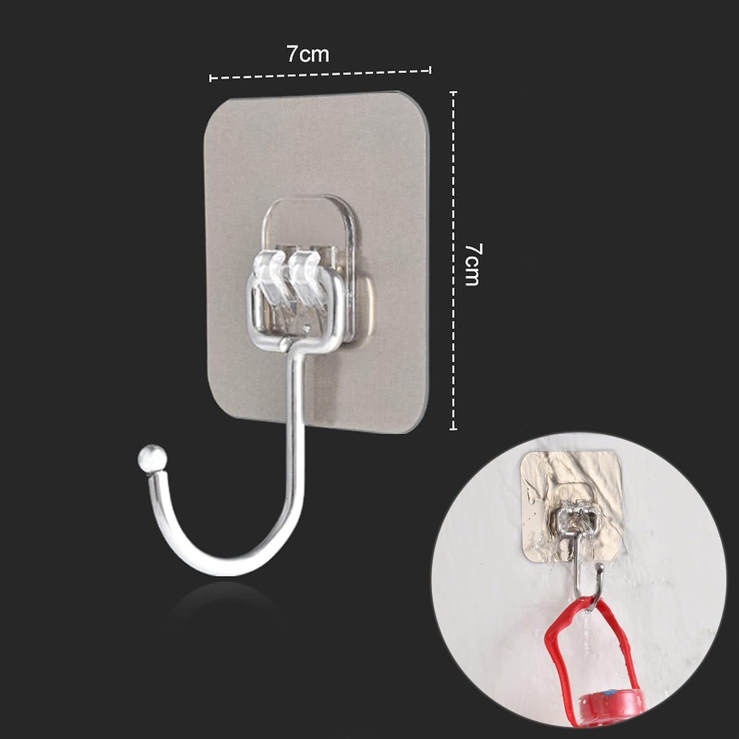 Sellerfoster 10 PCS Metal Adhesive Hooks ? Heavy Duty Wall Sticker Hooks for Kitchen, Bathroom & Home Organization | Rust-Resistant & Easy Install