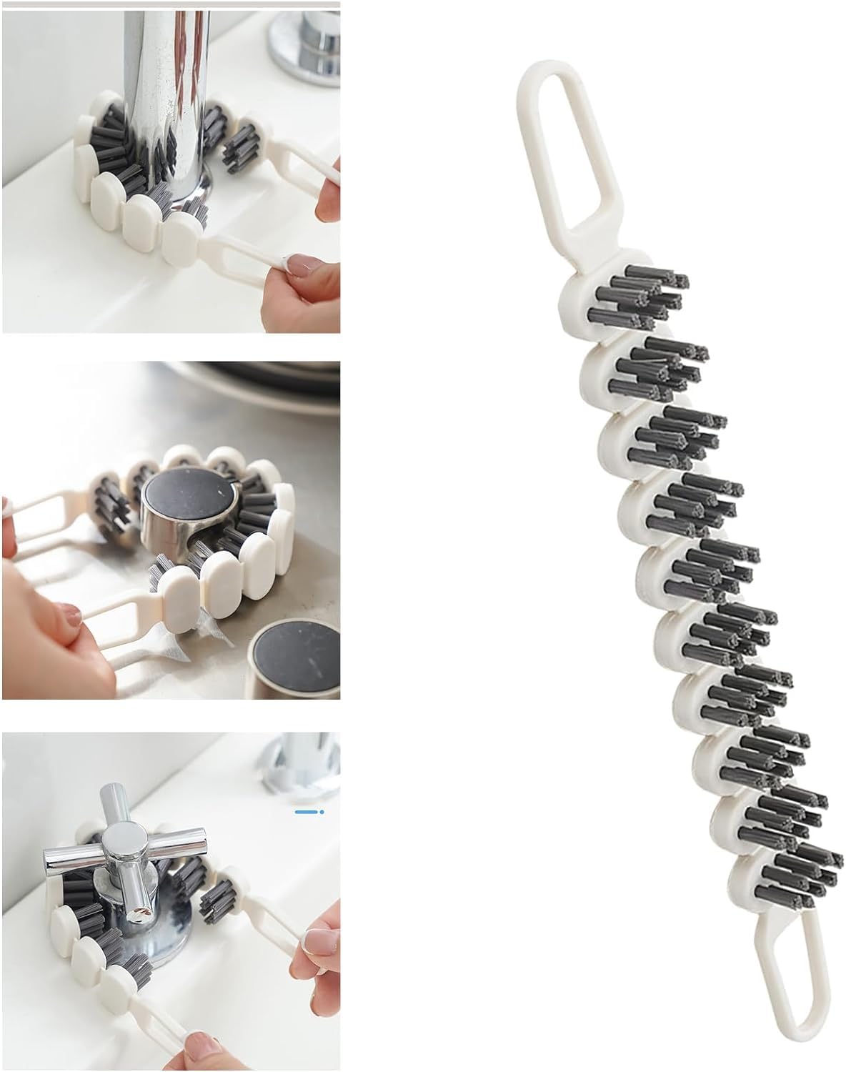 Sellerfoster Kitchen Faucet Brush, Crevice Cleaning Brush Flexible Brush Multifunctional Cleaning Brush, Compact and Convenient Dead Corner Bathtub Brush Detail Cleaning Brushes