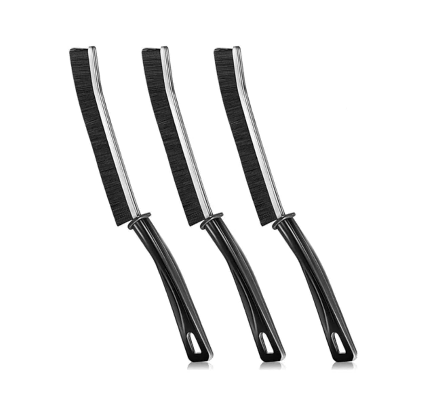 Sellerfoster 3 pcs Gap Cleaning Brush Hard Bristle Crevice Cleaning Brush Multifunctional Cleaning Brush for Bathroom, Kitchen, Tiles, Window Groove (3 PCS Black)