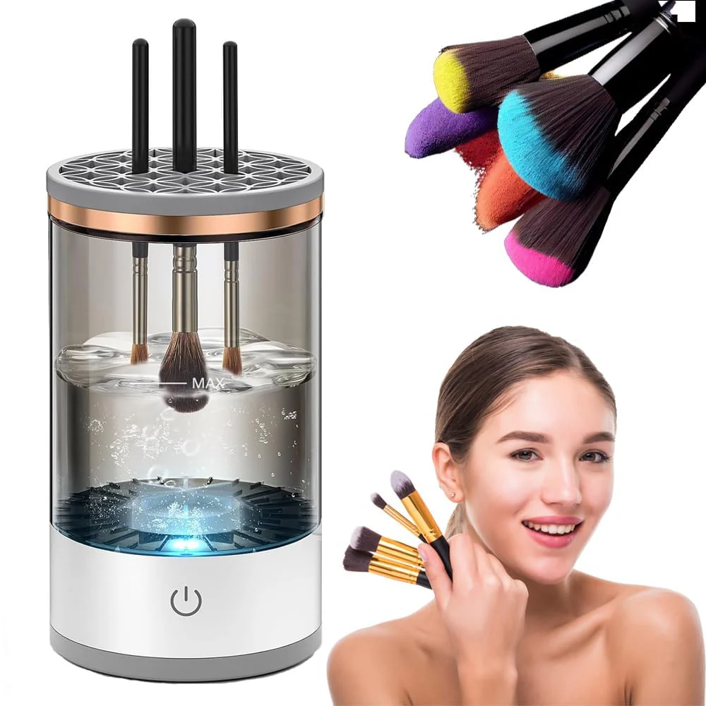 Sellerfoster Electric Makeup Brush Cleaner,USB Automatic Cosmetic Brush Cleaner,Upgraded Electric Makeup Brush Cleaner for All Size Beauty Makeup Brushes,Auto-Rotating Brush Cleaner Deep Cleaning