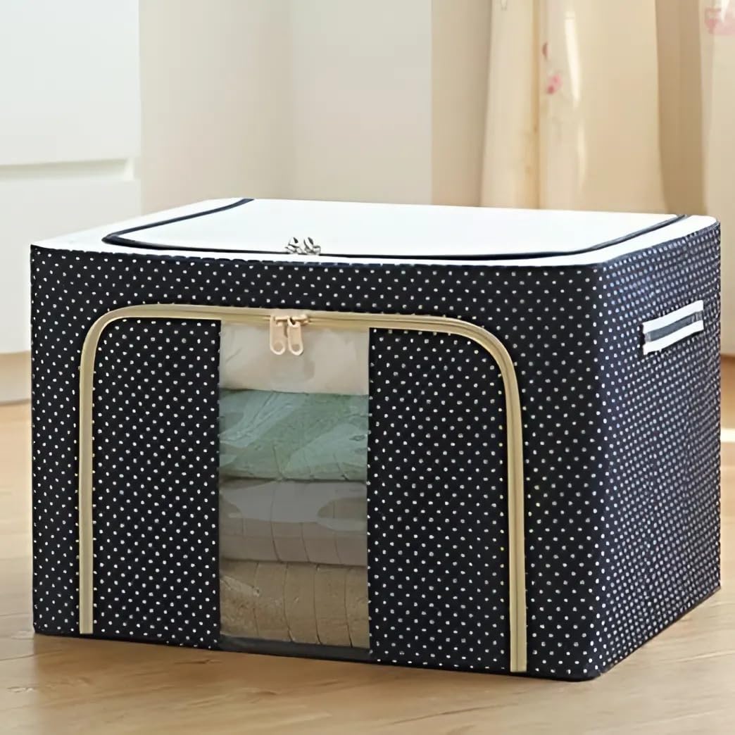 Sellerfoster 66 L Polka Dots Printed Storage Bag ? Large Capacity Multipurpose Organizer (PL)