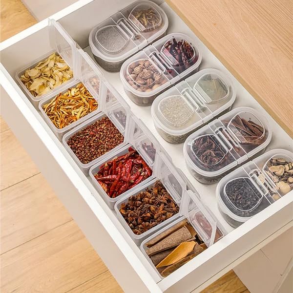 Sellerfoster 2 Compartment Clear Food Storage Box ? Transparent Lunch & Storage Container for Snacks, Meals & Kitchen Organization