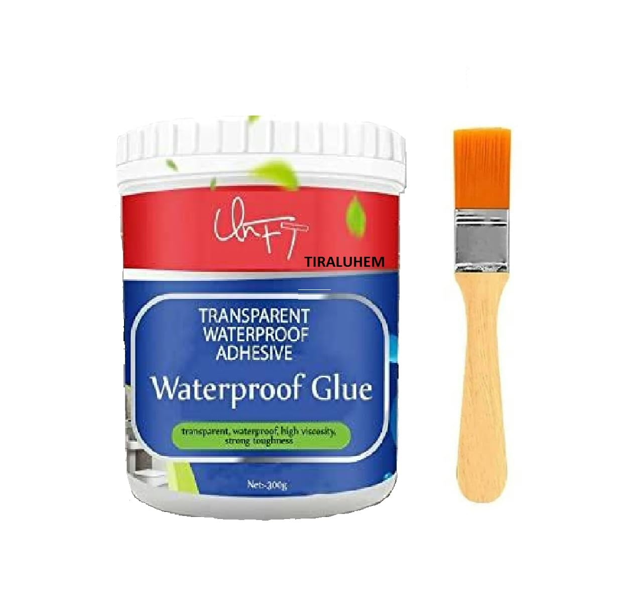 Sellerfoster Waterproof Adhesive Glue, 300gm, with Brush, Transparent, for Roof Leakage, Crack Seal, Water Leakage Solution, Waterproofing for Pipe, Wall, Tiles (PACK OF 1)