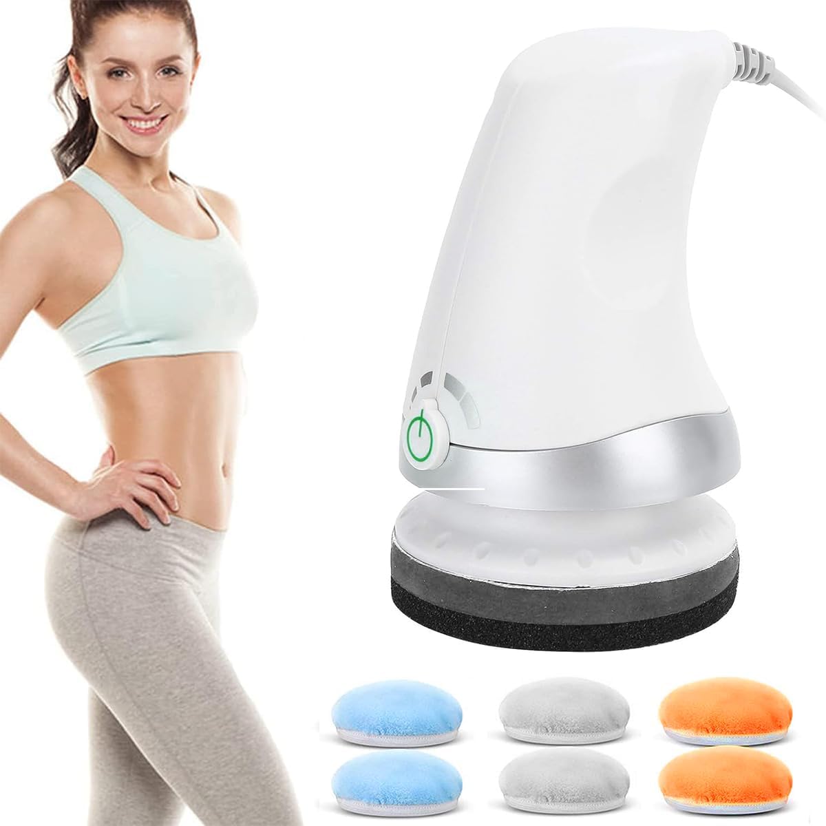 Sellerfoster Full Body Massager Machine for Pain Relief | Body & Back Pain Relief Product | Corded Electric Manipol Mini Massager for Women & Men | 4-Speed Settings (LLM027, White)