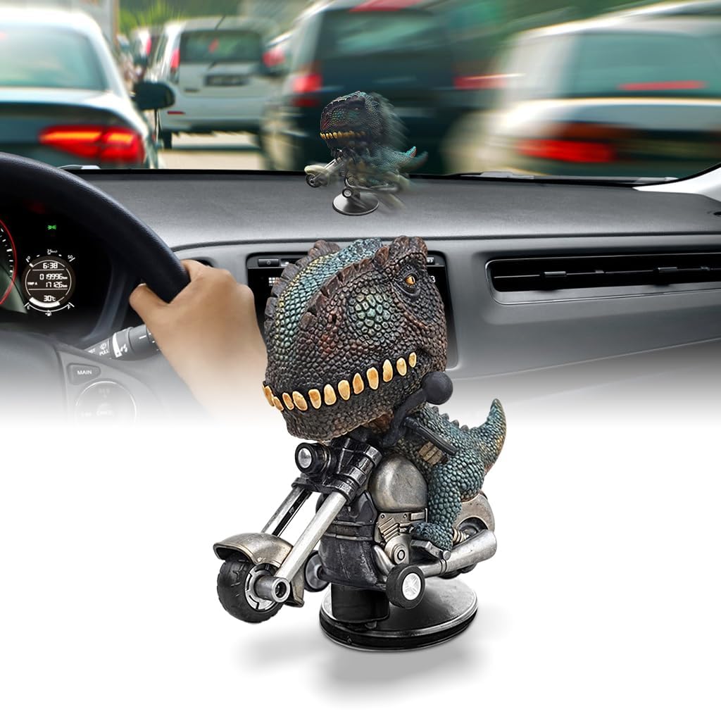 Sellerfoster Tyrannosaurus Rex Car Dashboard Decoration Items Drifting T Rex Car Dashboard Decor Motorcycle Dinosaur Accessory Car Gadgets Latest 2025 Trendy Interior Car Model Gift for Cars, Bikes & SUVs