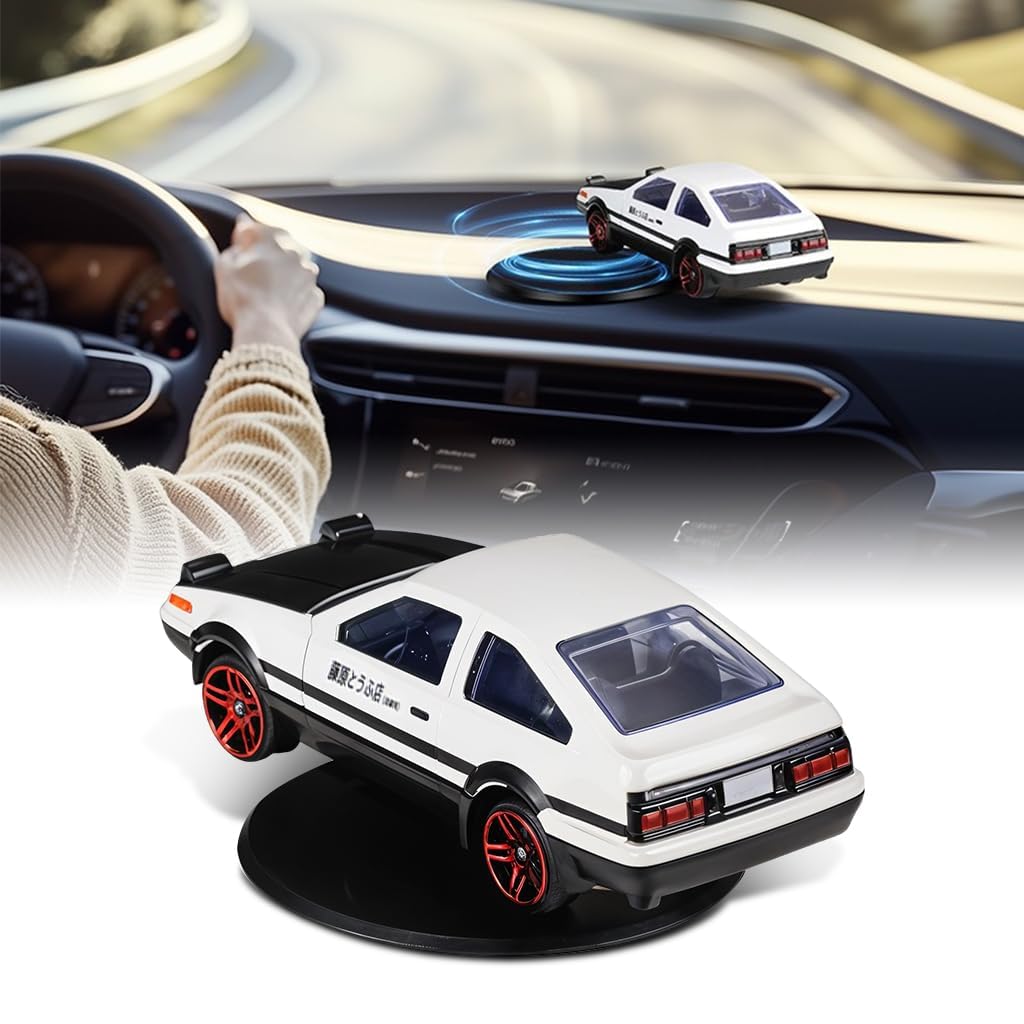 Sellerfoster Mini Car Model Drifting with Self Adhesive Base, 2.95inches Alloy AE86 Car Model Initial D Car Dashboard Car Charm Desk Decor