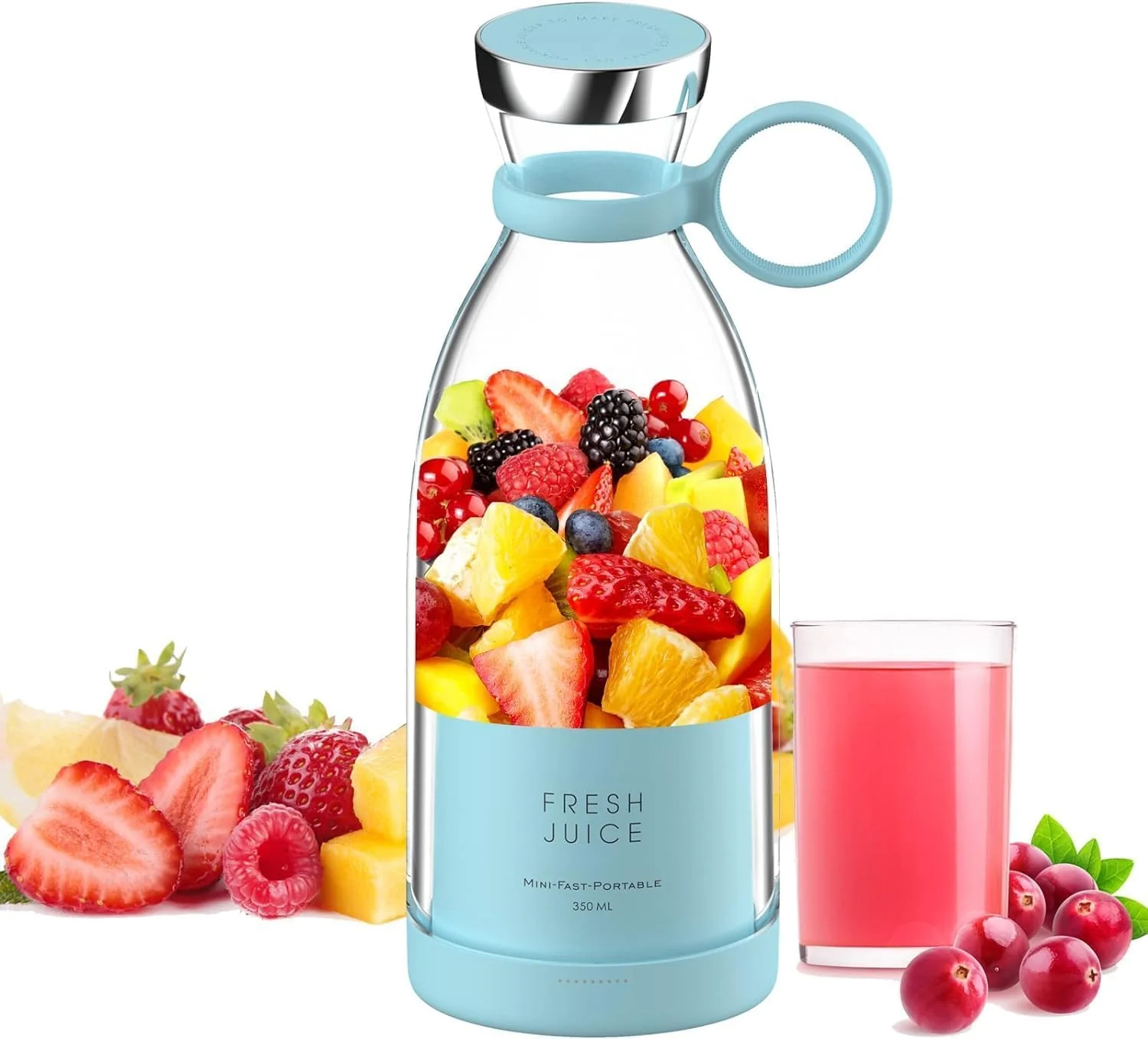 Sellerfoster Portable Blender, USB Rechargeable Mini Juicer Blender, Electric Juicer Bottle Blender Grinder Mixer, Personal Size Blender for Juices, Shakes and Smoothies, Fruit Juicer Machine