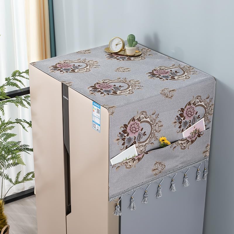 Sellerfoster Waterproof Fridge Cover ? Dustproof Refrigerator Top Protector with Storage Pockets | Durable, Washable & Anti-Scratch Cover