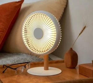 Sellerfoster LIT Cordless & Rechargeable 7 Inch Table Fan with Night Light & Remote Control | Auto Oscillation with 4 Wind Modes | BLDC Fan with Up To 12 Hour Run Time | Portable Table Fan for Home, Office