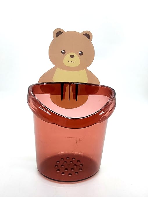 Sellerfoster Bear Toothbrush Holder Large Size | Cute Cartoon Bathroom Organizer for Toothbrush & Toothpaste | Wall-Mounted Kids Toothbrush Stand