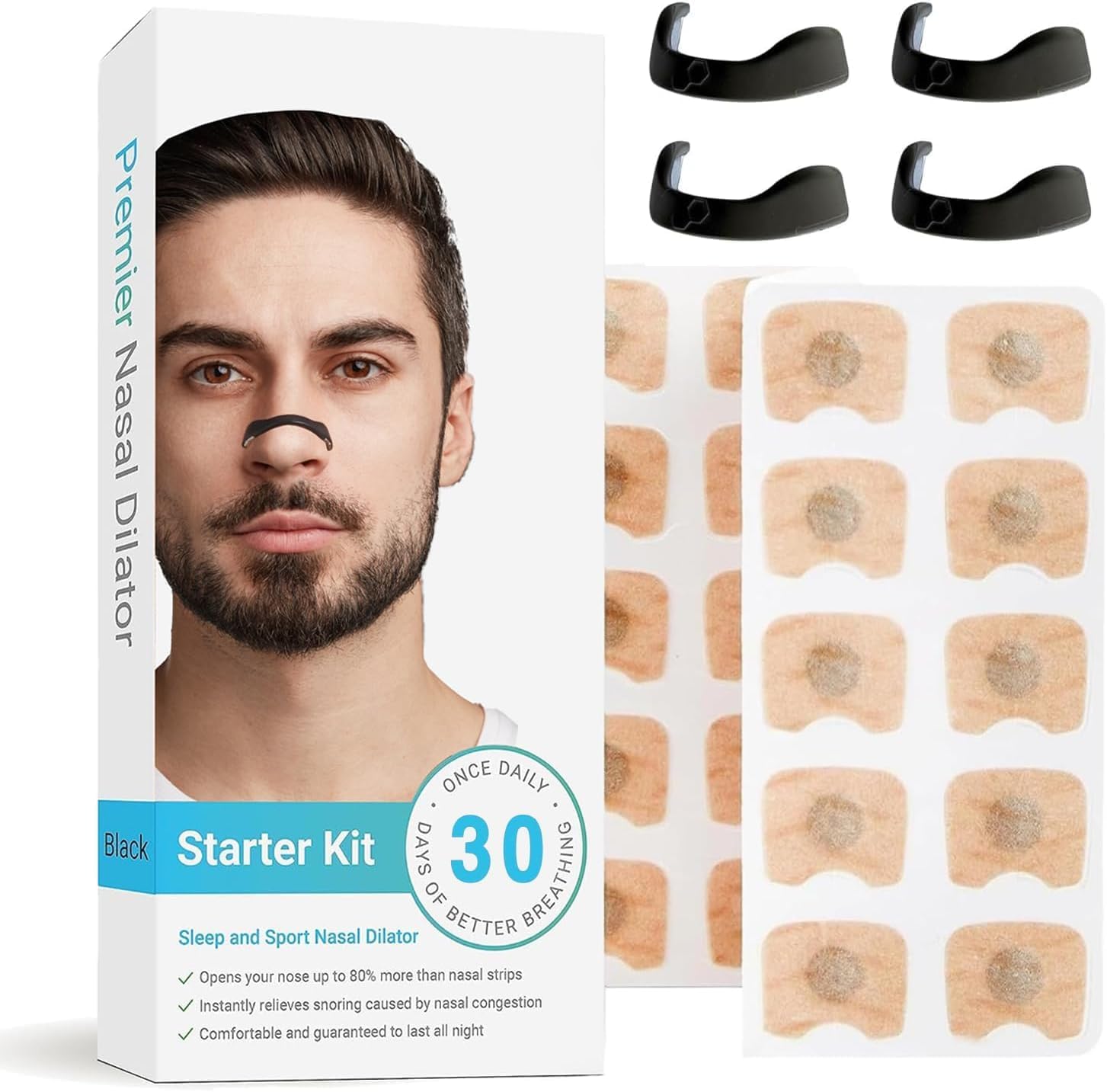 Sellerfoster 30 PCS Nose Magnet for Breathing, Breathing Magnetic Nasal Strips, Nose Breathing Aids Breathing, Nose Breathing Strips,for Men & Women Home, Hotel,Travel, Business Trip and Car