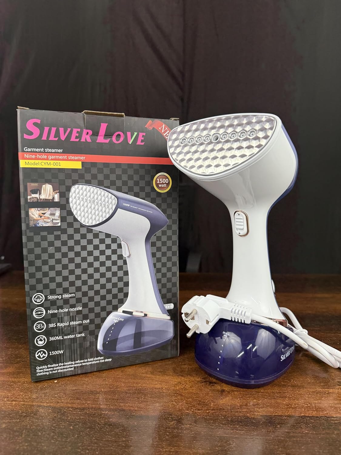 Sellerfoster handheld garment steamer for clothes, 360ml tank, Measuring cup & Brush, Vertical & Horizontal Steam iron for clothes, 38s Fast heating 1500 Watt Portable Steam press, 1 year Warranty