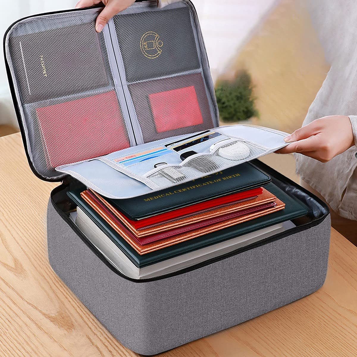 Sellerfoster Professional Document Holder File Storage Document Bag File Folders for Certificates, Portfolio, Executive File Store A4 Documents Holder Multipurpose PP Office Home (Document Bag)