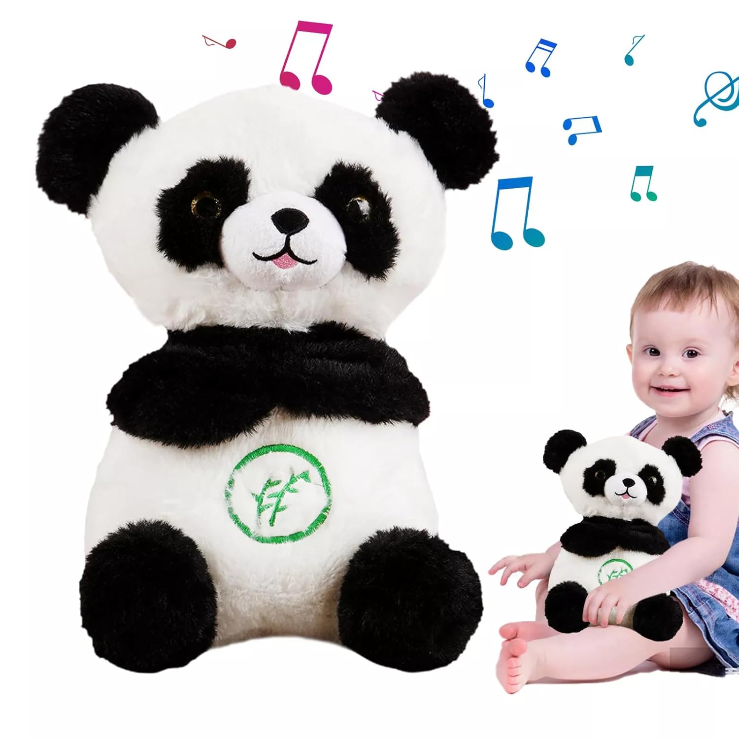 Sellerfoster  Portable Plush Baby Toy with Music, Sounds, Lights and Breathing Motion, Breathing Toy with Lights | Gift for Kids | Size 30cm,Pack of 1 (Breathing Panda)
